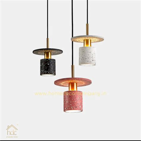 Hdc Modern Nordic Concrete Stone Pendant Hanging Lamp Tarrazzo for Liv