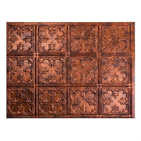 Fasade Traditional 10 18.25-in x 24.25-in Moonstone Copper Backsplash ...