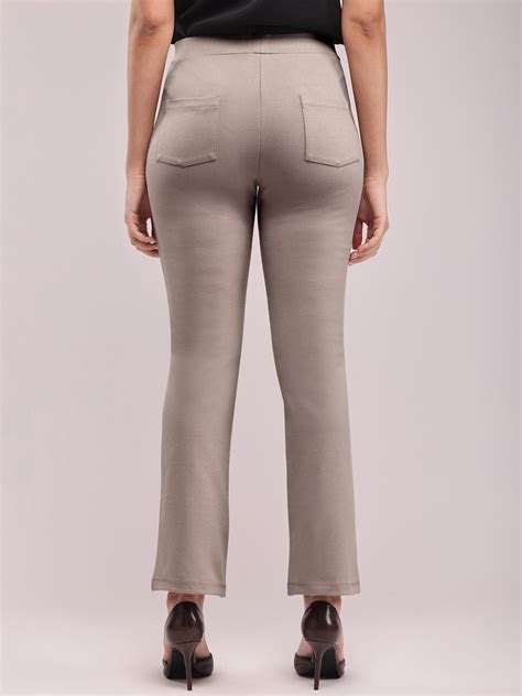 Buy Beige LivIn Bootcut Pants Online | FableStreet
