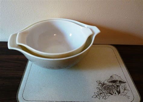 Pyrex Forest Fancies Mushroom Cinderella Bowls 444, 443 Corning Counter ...