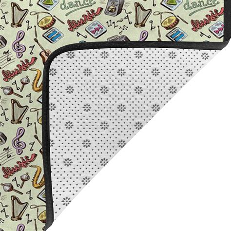 Buy Music Indoor Area Rug, Drums Fun Keyboard Icons Guitar Tempo Harp ...