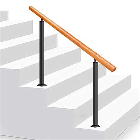 Wood Handrail For Outdoor Steps Or Indoor Stairs Floor Standing ...