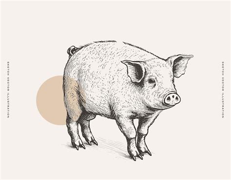 Pig stippling drawing Vectors - Download Free High-Quality Vectors from ...