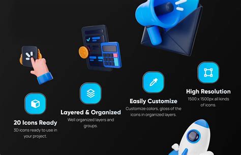 SEO市场3D图标素材包-3D素材-标记狮社区—UI设计免费素材资源UI教程分享平台