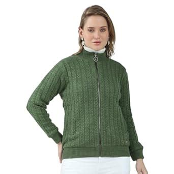 Buy Monte Carlo Women Regular Fit Wool Blend Jacket | Full Sleeve ...