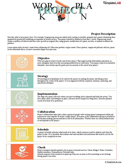 Image result for Example of Project Work Plan