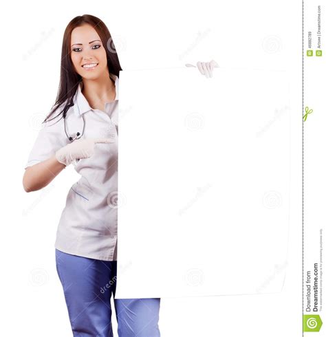 Doutor Da Mulher Com Cartaz Isolado Imagem de Stock - Imagem de alegria ...