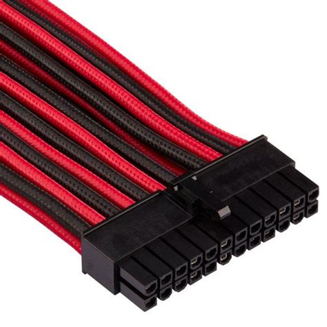 Corsair Premium Cables | Sleeved PSU 24-Pin ATX Cable Type 4 (Red-Black)