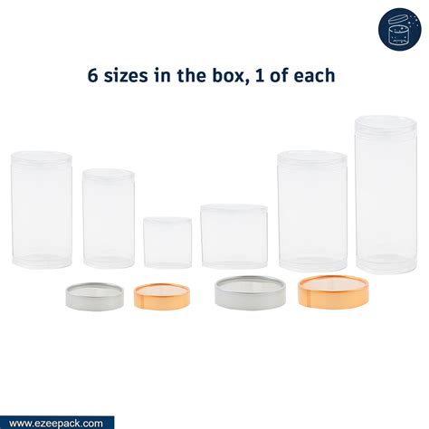 Clear Jar Sample Kit | Box of 6 Sizes | One piece each | 3 type of Lid ...