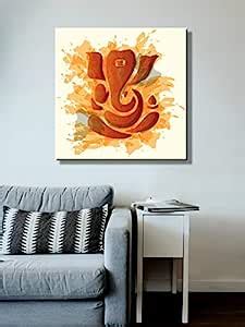 999Store Wooden Stretched Lord Ganesha Ganpati large canvas paintings ...