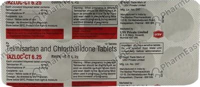 Tazloc-CT 6.25 Tablet: Uses, Side-effects, Price, Dosage & More Info ...