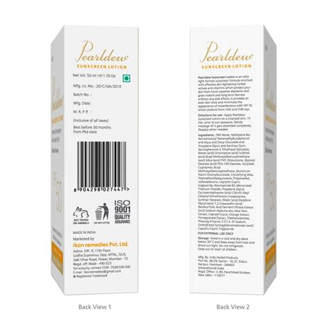 Buy PEARLDEW SUNSCREEN LOTION (SPF 50) 50 ML | WITH ALOE VERA | UVA ...