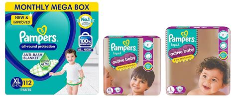 Buy Pampers All round Protection Pants & Active Baby Taped Diapers ...