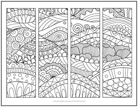Zentangle Hills Bookmarks to Color | Print it Free