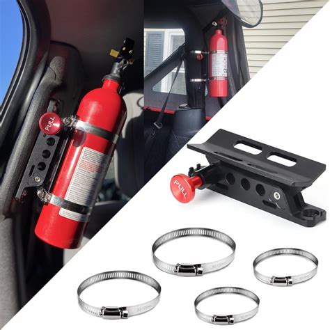 FHV Roll Bar Quick Release Fire Extinguisher Mount - Aluminum Adjustable UTV Roll Cage Fire ...
