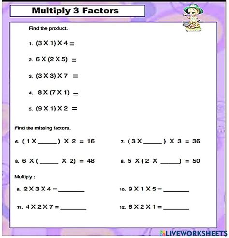 Image result for Multiplying Factors Worksheet