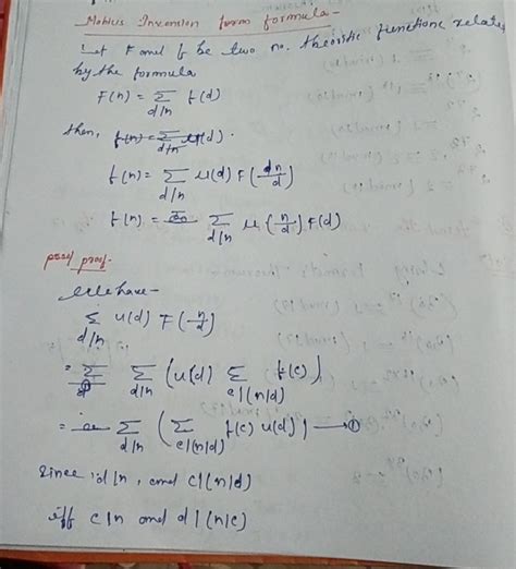 Image result for Möbius Inversion Formula Applications