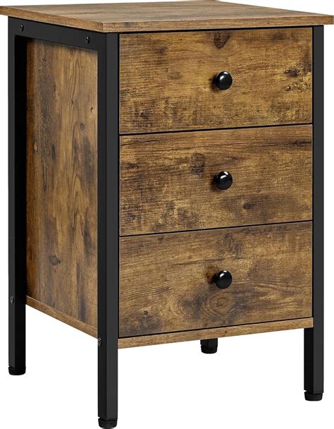Buy Yaheetech End Tables, Nightstand, 3-Drawer Side Table, Vertical ...