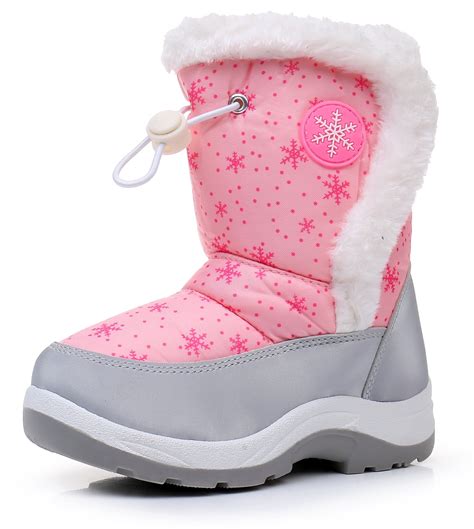 Apakowa Girls Insulated Warm Lined Winter Snow Boots Water Resistance ...