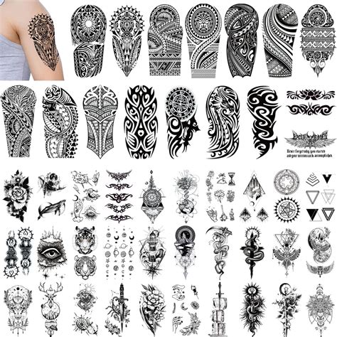 Buy GLARYYEARS Maori Temporary Tattoo for Men Adults, 46-Pack Large ...