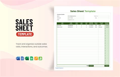 Editable Sales Sheet Templates in Word to Download