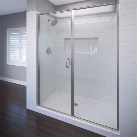 Basco Infinity Brushed Nickel 46-in to 47-in W x 76.125-in H Semi ...