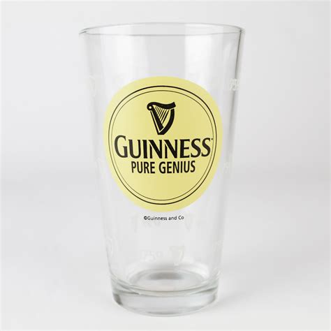 Beer Pint Glass - Guinness - Pure Genius - Display Shack