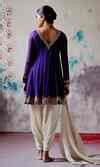 Buy Purple Organza, Chanderi, Satin Beads, Embroidery Short Anarkali ...