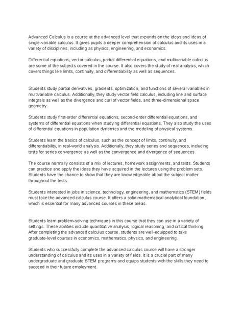 Image result for Advanced Calculus Examples