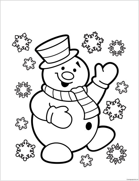Collection of Snowman Coloring Pages Printable - Free Printable