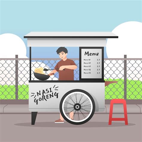 Street food market illustration | Free Vector
