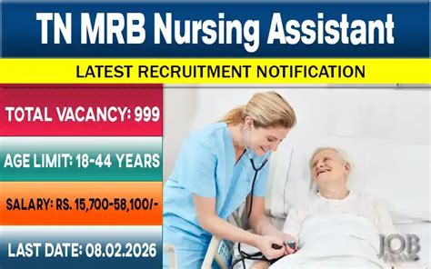 TN MRB Nursing Assistant Recruitment Notification 2026 Out for 999 ...