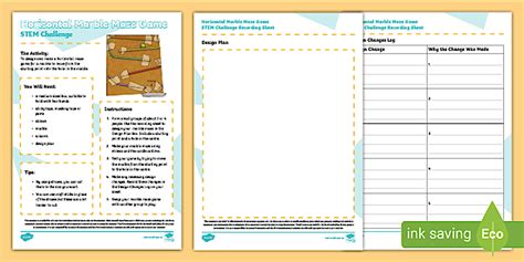 Horizontal Marble Maze Game STEM Challenge | Year 3-4