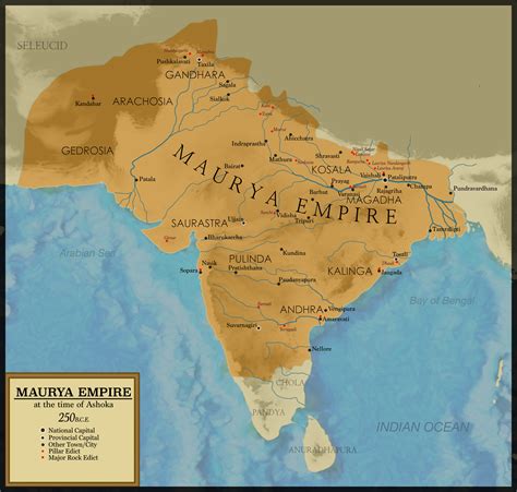 The Maurya Empire at the time of Ashoka by HomemadeMaps on DeviantArt