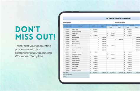 Image result for Accounting Worksheet Example
