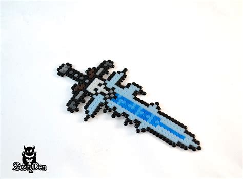 Frostmourne perler hama beads 8bit sprite Brooch by zestyden.deviantart ...
