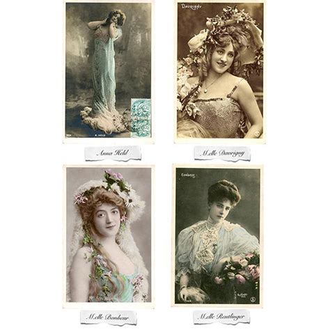 Four French Postcard Beauties - A4 Rice Decoupage Paper - Paper Designs ...