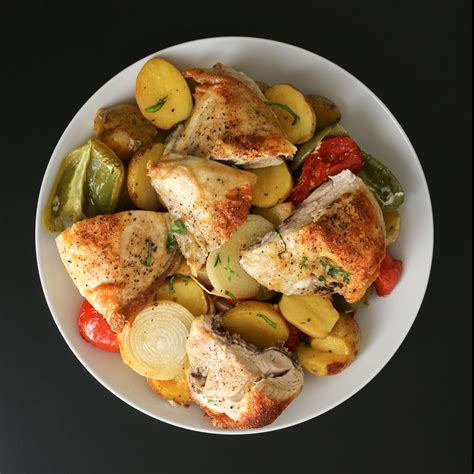 Roasted Chicken Pieces And Vegetables