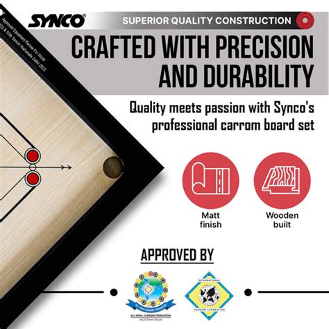 Synco Carrom Board Premium Quality,Smooth Surface, Durable – Synco Sports