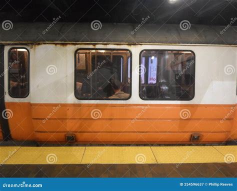 Orange Line Subway Train, Back Bay Station, Boston, MA, USA Editorial ...