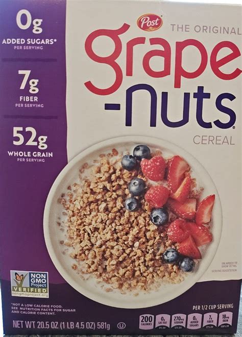 Grape-Nuts Cereal – Post – 20.5 OZ (1 LB 4.5 OZ) 581 g