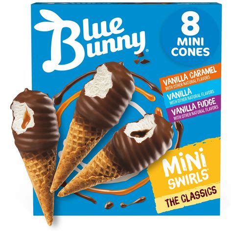 Blue Bunny Mini Swirls "The Classics" Ice Cream Cones Variety Pack, 8 ...