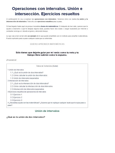 Image result for Operaciones Con Intervalos