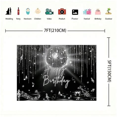 Film Disco Birthday Party Backdrops, Sparkling Silver Disco Balls ...