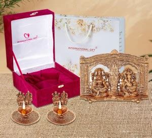 INTERNATIONAL GIFT Copper Laxmi Ganesh Oxidized Finish With Laxmi ...