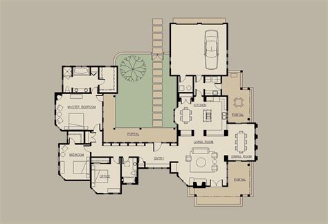 Spanish Revival Home Plans Hacienda ... | Courtyard house plans, House ...