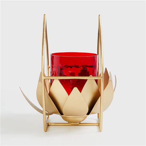 Buy Corsica Kamal Metal and Glass T-Light Holder from Home Centre at ...