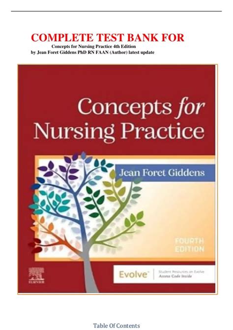 COMPLETE TEST BANK FOR Concepts for Nursing Practice 4th Edition by ...