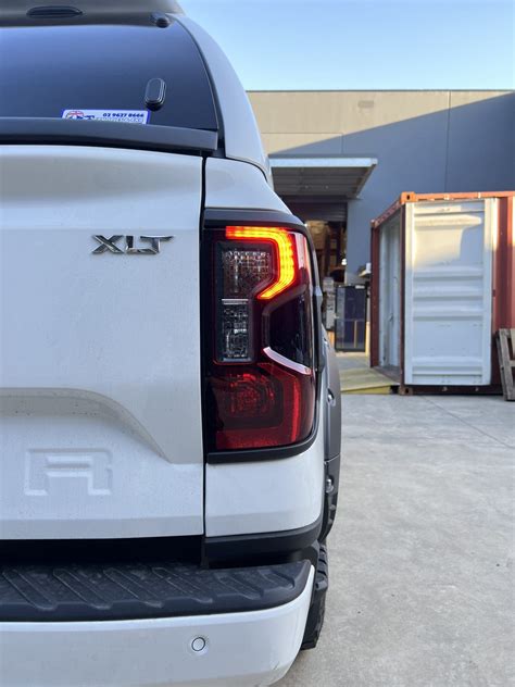 Black Tail Light Covers For Next Gen Ford RA Ranger XLT Sport Wildtrak Raptor 2022 to Current ...