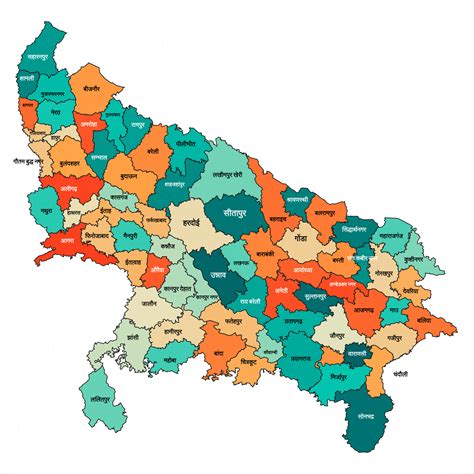 Uttar Pradesh District Map In Hindi, 45% OFF